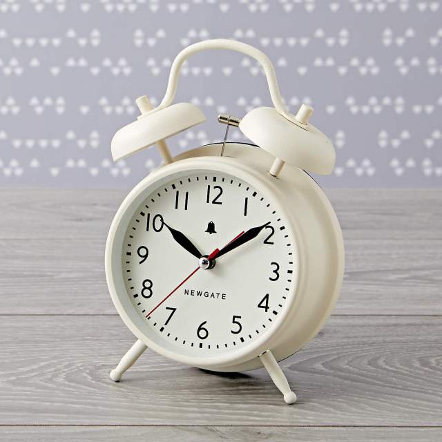 chime after chime white alarm clock