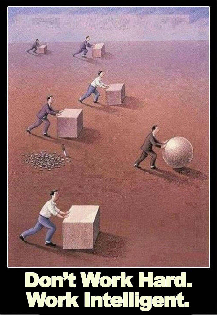 image of the quote "Don't work hard, work smart."
