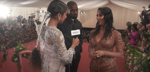 kanye west at the 2019 met gala with kim kardashian